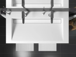 Plan vasque Design caniveau, sur mesure, Largeur 100 à 200 cm x Profondeur 40 à 60 cm, résine minérale ACRYSTONE® SOLID-SURFACE Finition lisse, Livraison Offerte et Rapide.
